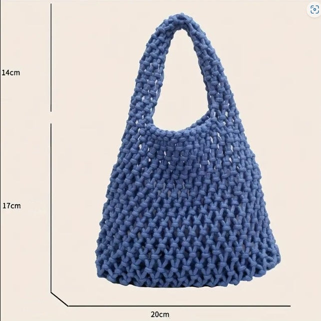 Bolso pequeño tejido azul