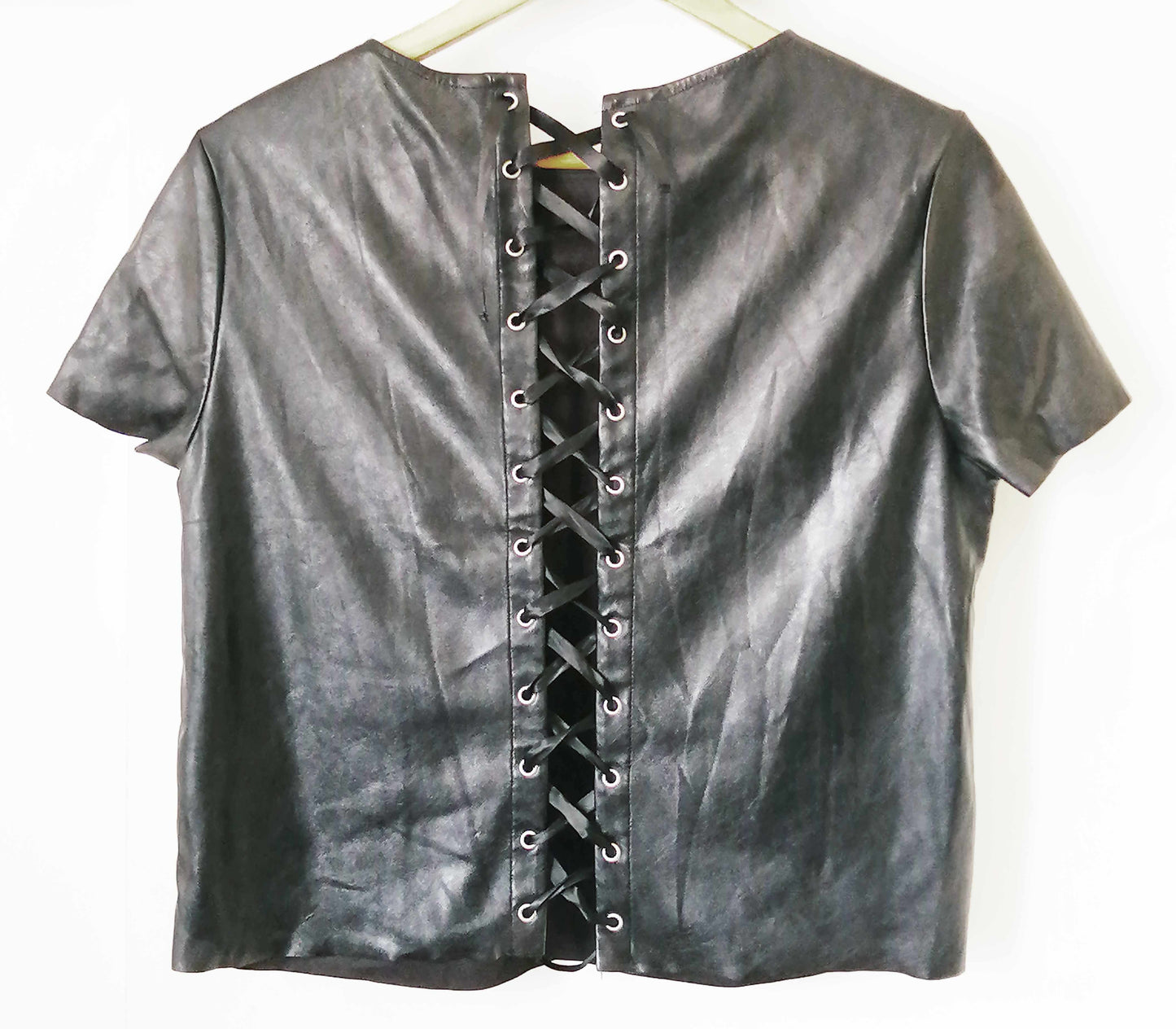 Top cuerina negro H&M