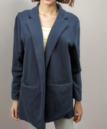 Blazer tipo cardigan azul