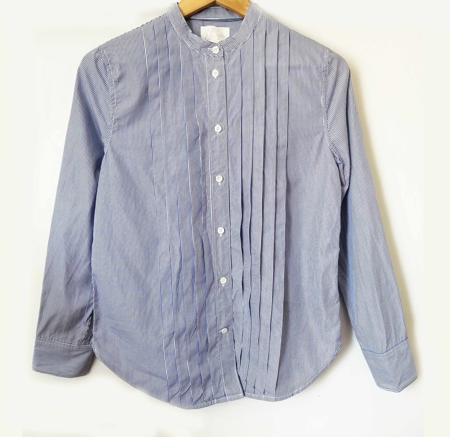 Blusa rayada cuello Mao