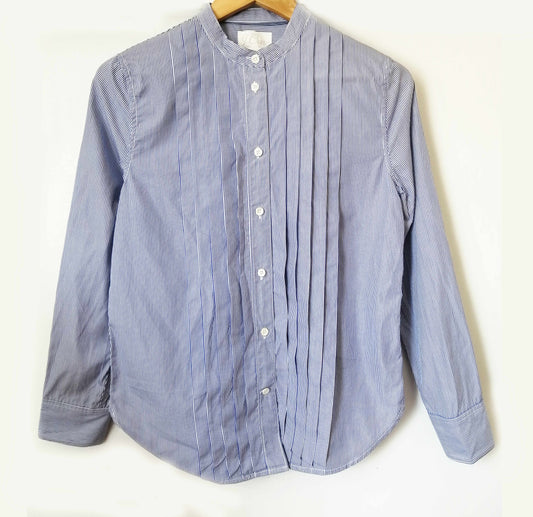 Blusa rayada cuello Mao