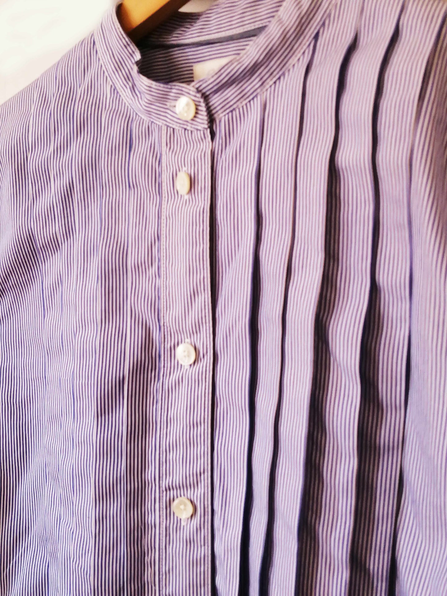 Blusa rayada cuello Mao
