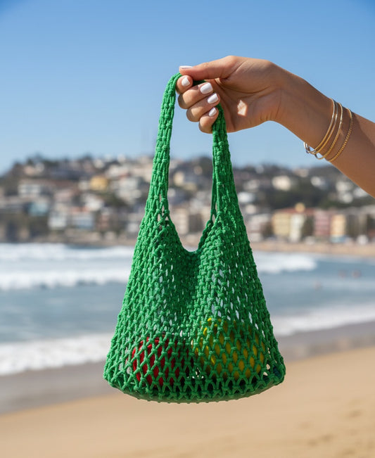 Bolso pequeño tejido verde
