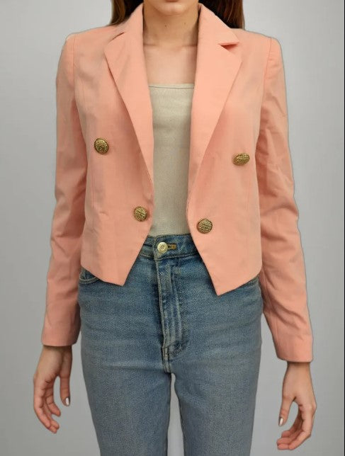 Blazer crop rosa