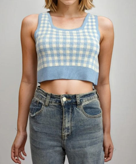 Crop top celeste