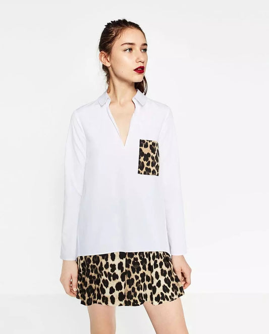Camisa blanca con detalle print