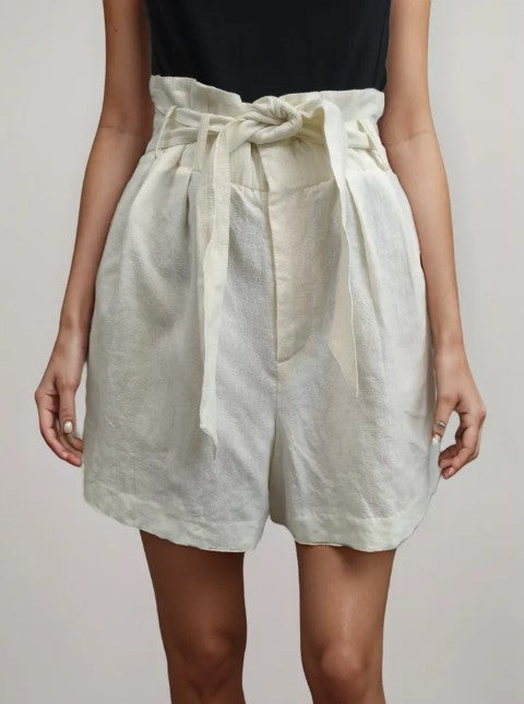 Short blanco lino