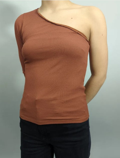 Camiseta café una manga